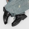 Fashionable outdoor solid-color men lace-up casual formal shoe high quality  thick-soled square toe durable office walking shoes
