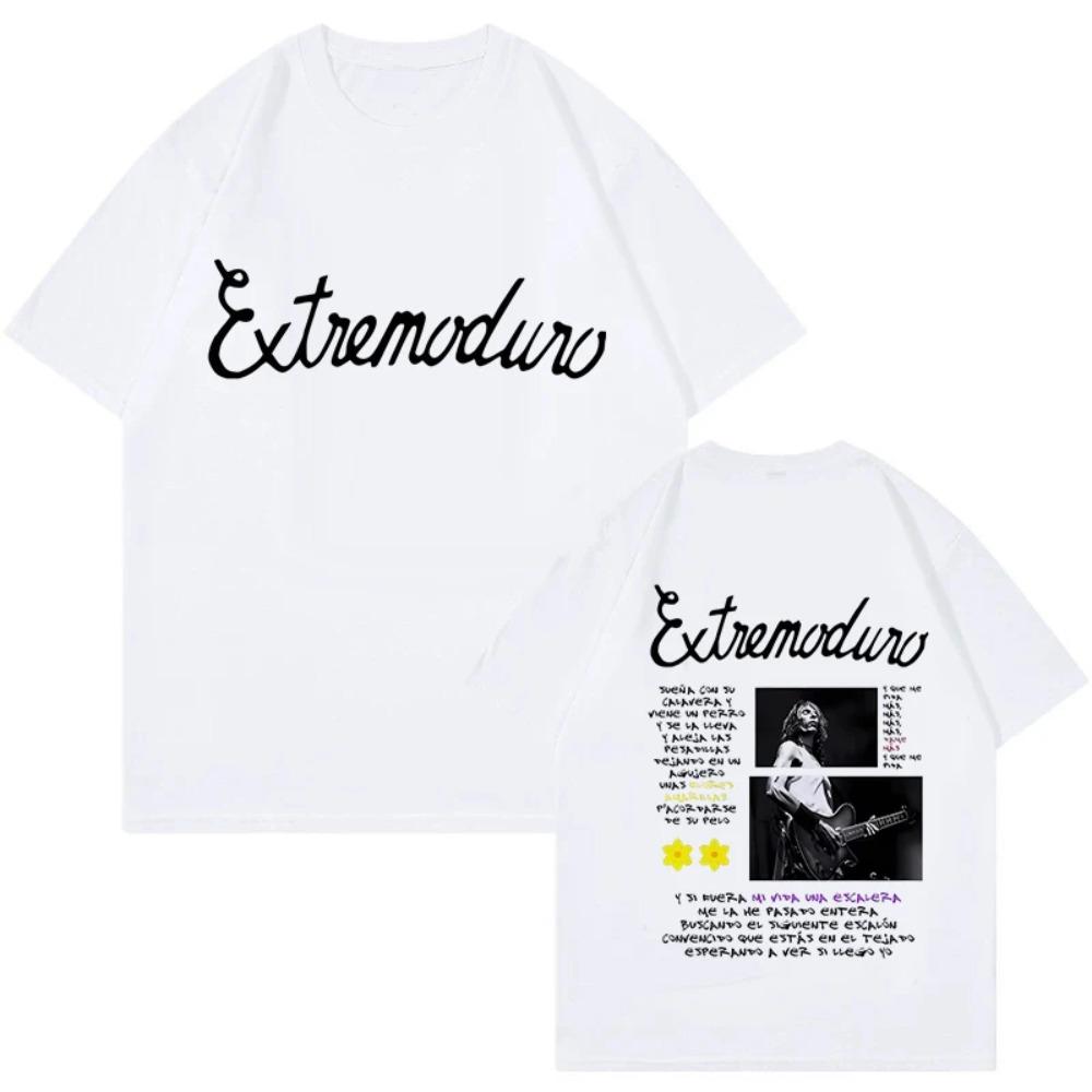 Camiseta Vintage Gráfica para Hombre y Mujer de los 90 Y2k Hip Hop Camisetas Tops Unisex Moda Banda de Rock Estampado Extremoduro Talla EU Ropa