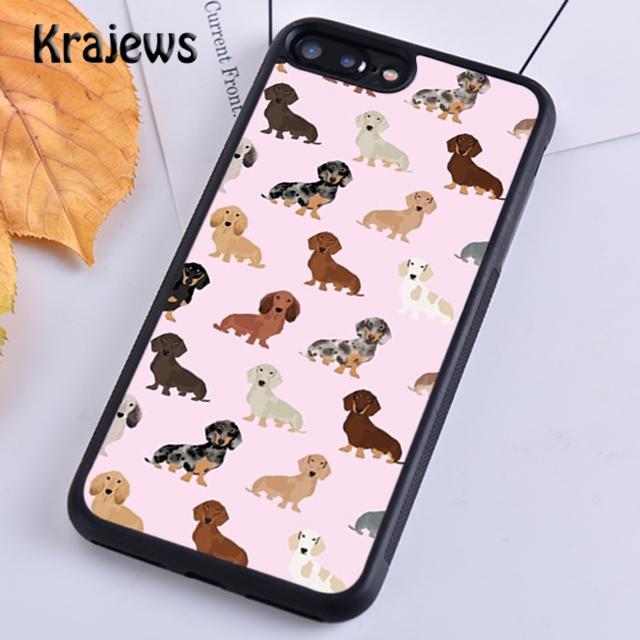 Krajews Dachshund Pattern Soft Phone Case Cover For iPhone 17 Air 16 15 14 Plus 11 12 13 Pro Max Coque Shell Fundas