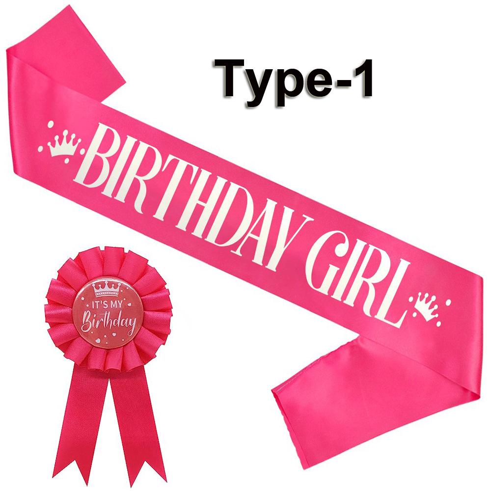 Spilla Compleanno Brooch Tessuto Raso Badge Latta Buon Compleanno Spilla per Ragazze Distintivo Premio Decorazione Festa per Adolescenti Ragazze