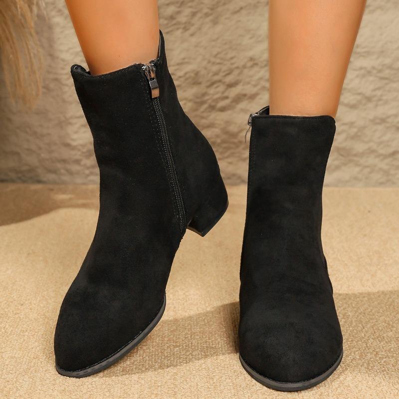 2025 Autumn Winter New Women's Wild Short Boots Round Head Comfortable Suede Boots Women's Simple Sets of Boots Mujer