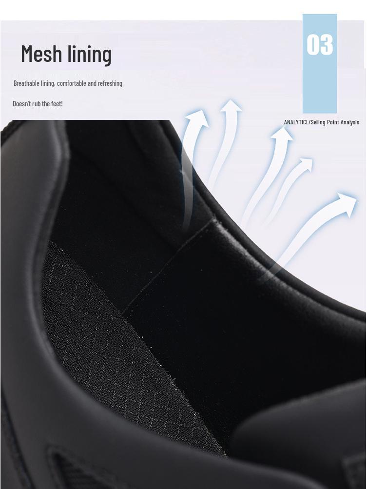 2025 Autumn Sports Casual Mesh Shoes: Breathable Black Leather for Men & Women