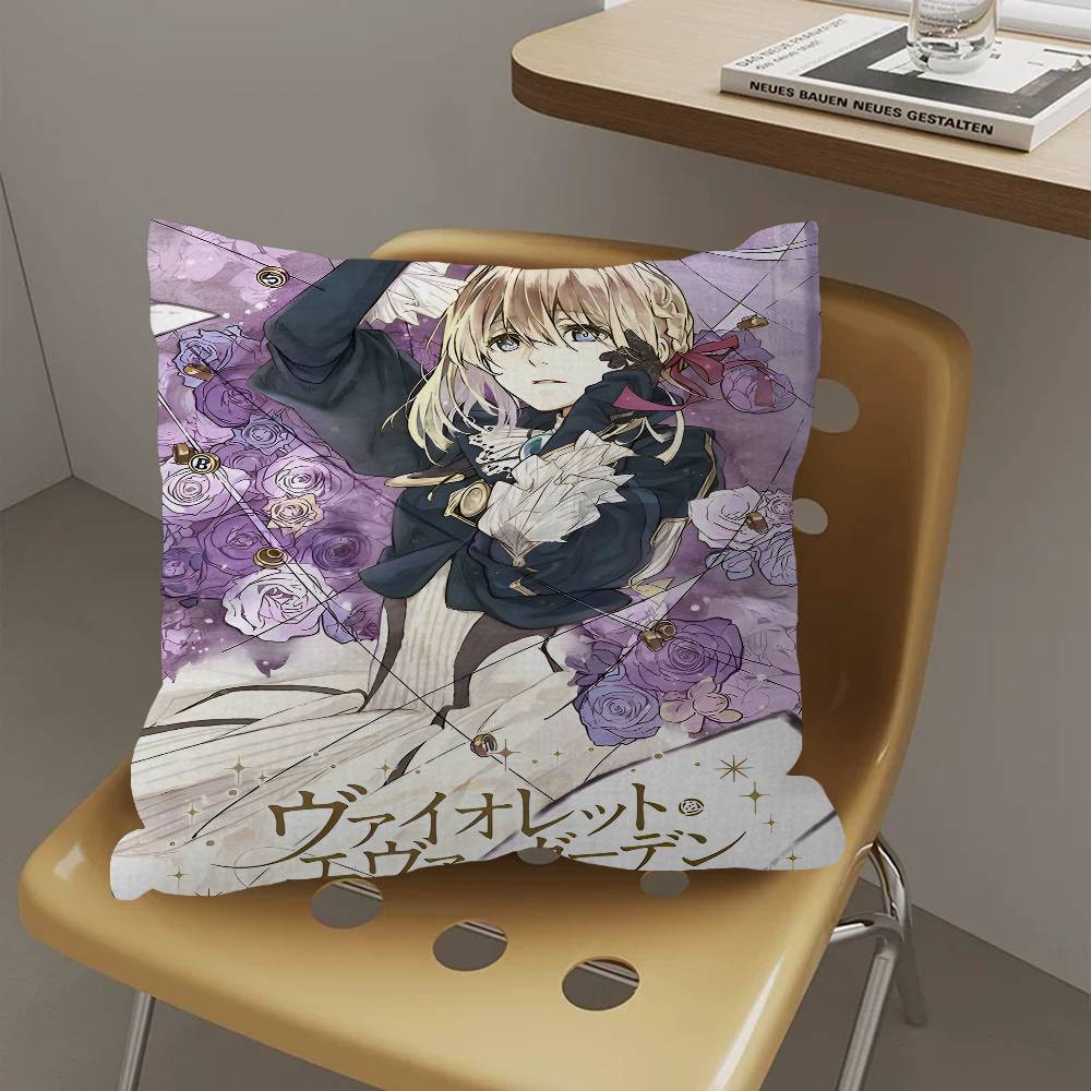 Anime Violet Evergarden 45*45cm Cushion Cover Pillow Cover Decor Pillowcase Home Pillowcase For Couch Pillow