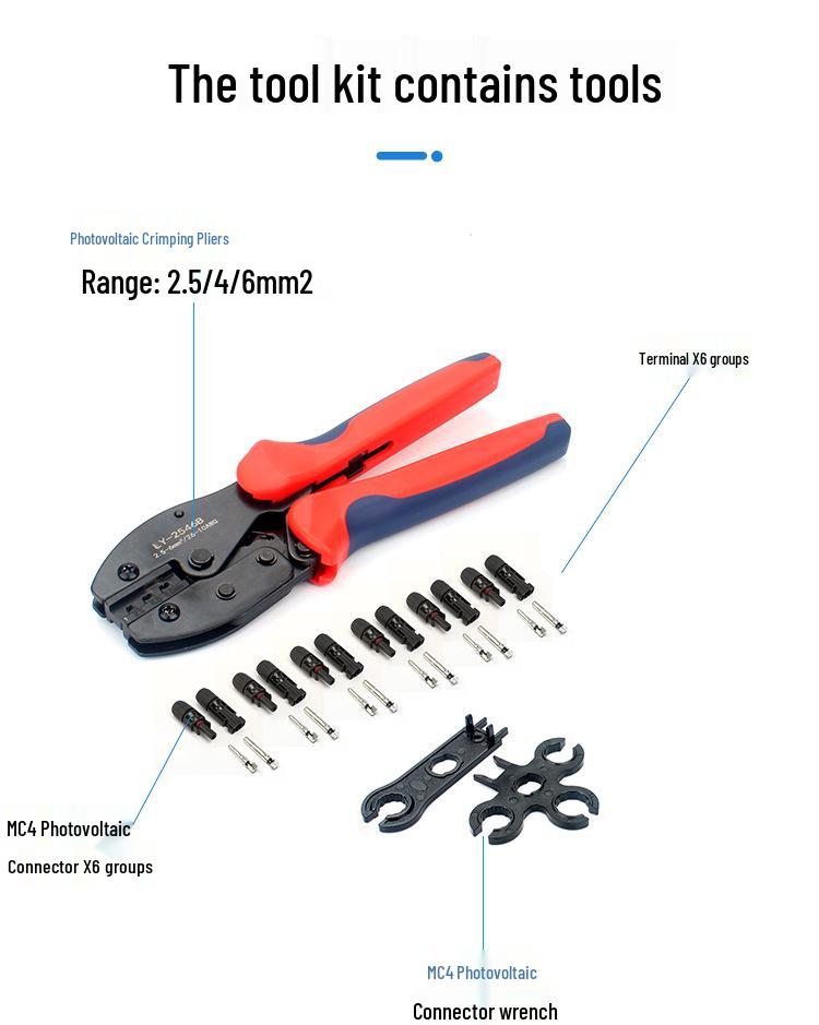 MC4 Photovoltaic Cable Connector Crimping Tool Kit LY-2546B
