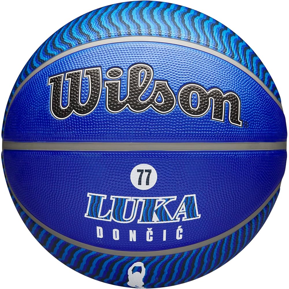 Wilson NBA Player Icon Luka Doncic Outdoor Basketball Size 7 24.5cm Blue White