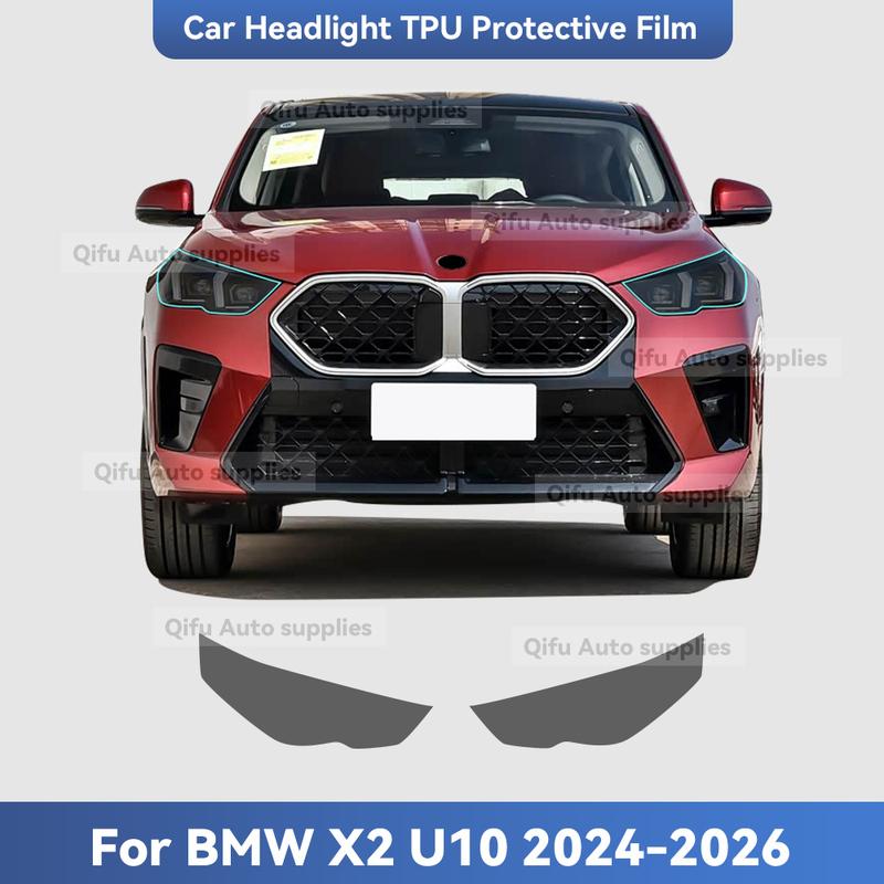 For BMW X2 U10 2024 2025 2026 TPU Headlight Anti-Scratch Smoke Black Transparent Modification Color Changing Protective Film