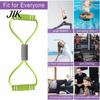Resistance Band with Handle Figure 8 Fitness Portable Men Women Arm Foam Buckle Shoulder Stretch Strength Training Exercise Elastic Strap Tension Rope