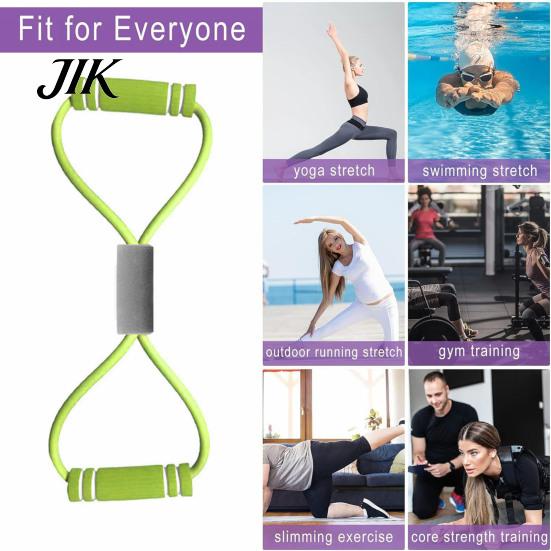 Resistance Band with Handle Figure 8 Fitness Portable Men Women Arm Foam Buckle Shoulder Stretch Strength Training Exercise Elastic Strap Tension Rope