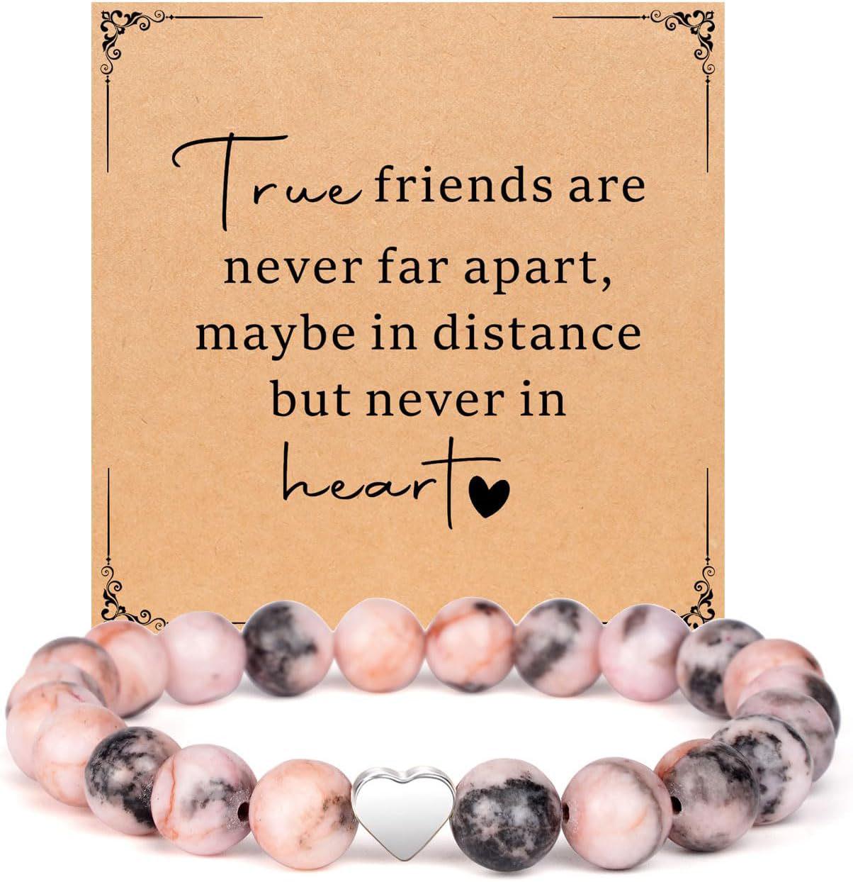 

Браслет из розового зебрового бисера Love - плетеный из натурального камня для пар в подарок