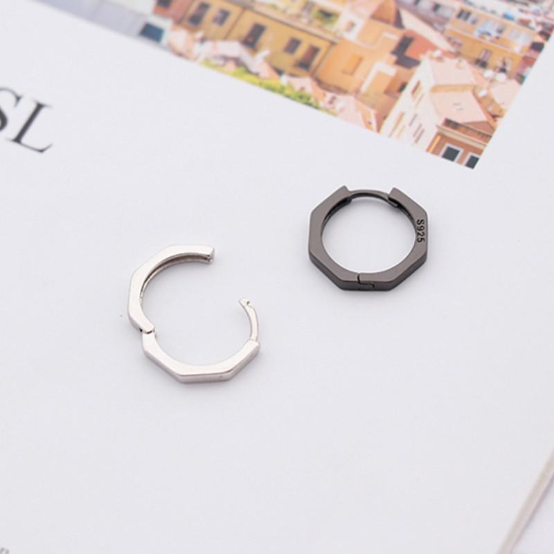 Geometric Octagonal Earrings Women's Retro Fashion Simple Hip-hop Ear Buckle Trendy Gift Elegant Lady's Classic Casual Accessories