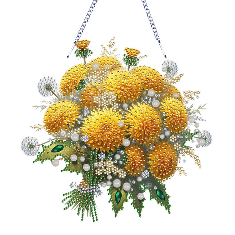 Acrylic Special Shape Flowers 5D DIY Diamond Painting Dots Pendant Rhinestone Diamond Art Pendants Diamond Painting Ornaments