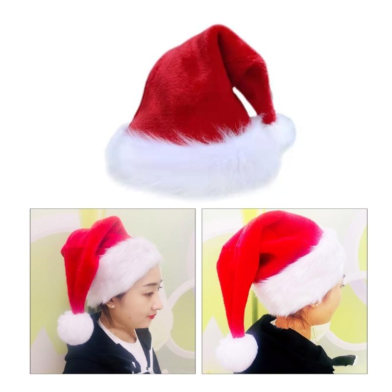 Christmas Headwear Cap Thicken Plush Perfect for the Holidays Colorful Outfits for Cosplay Santa Furry Hat