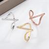Simple 925 Silver-plated Ring Women's Fashion Geometric Line Jewelry Couple Ring Engagement Jewelry