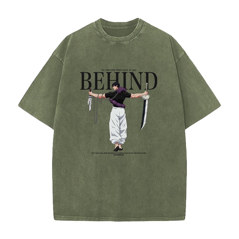 Fushiguro Toji Jujutsu Kaisen Washed T Shirt Manga Tshirt Men Women Streetwear Tshirt Short Sleeve Cotton Loose Tee Clothing