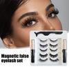 1 Set Magnetiska Ögonfransar med Eyeliner Pincett Naturligt Utseende Magnetiska Lösögonfransar med Applikatorverktyg Kvinnor Flickor Ögonmakeupverktyg