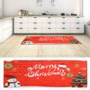 Christmas Door Mat Floor Rugs Santa Snowman Pattern Doormat Flannel Bath Absorbent Mats Home Decor