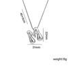 Charming Chubby Brass Polished 26-Letter Silver Pendant Necklace for Women
