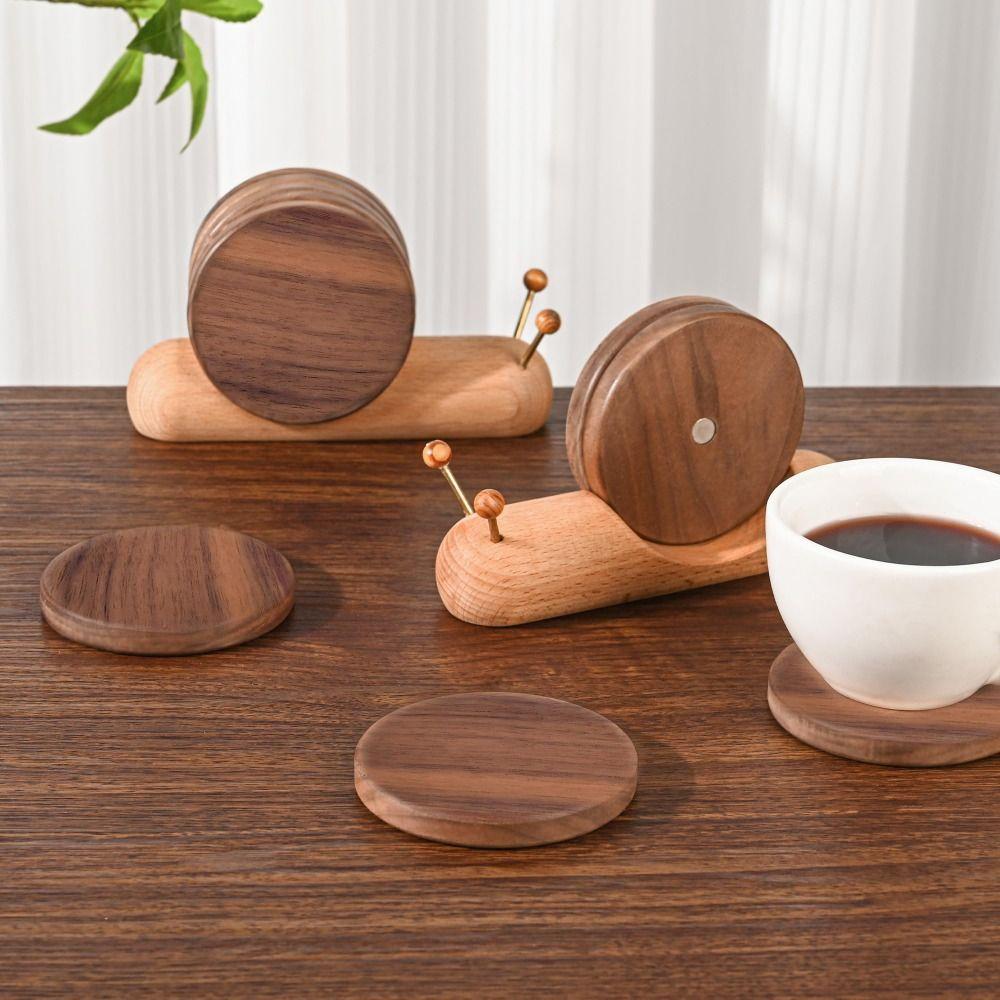 Wooden Insulated Coaster Snail Table Mat Creative Cup Mat  Home Decoration