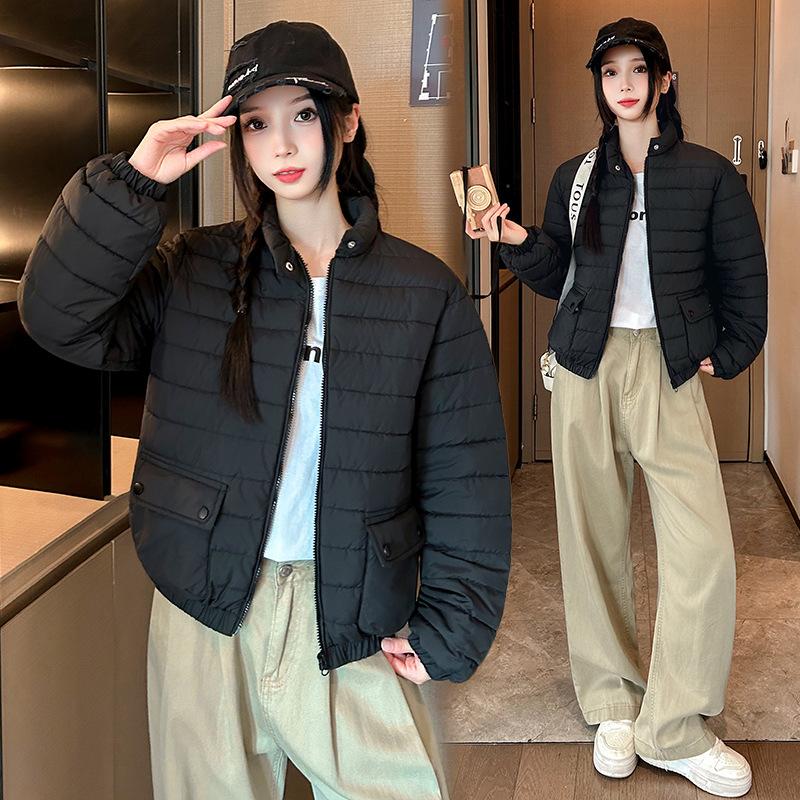 Women's new stand-up collar cold windproof lightweight thickened fluffy warm loose high-quality fabric leisure sports cotton clothing