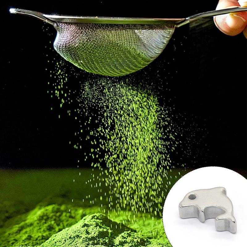 Nerezový sítko na matcha s jemným sítkem proti hrudkování Přenosný nástroj na pečení na piknik Doma v kavárně Příprava matcha
