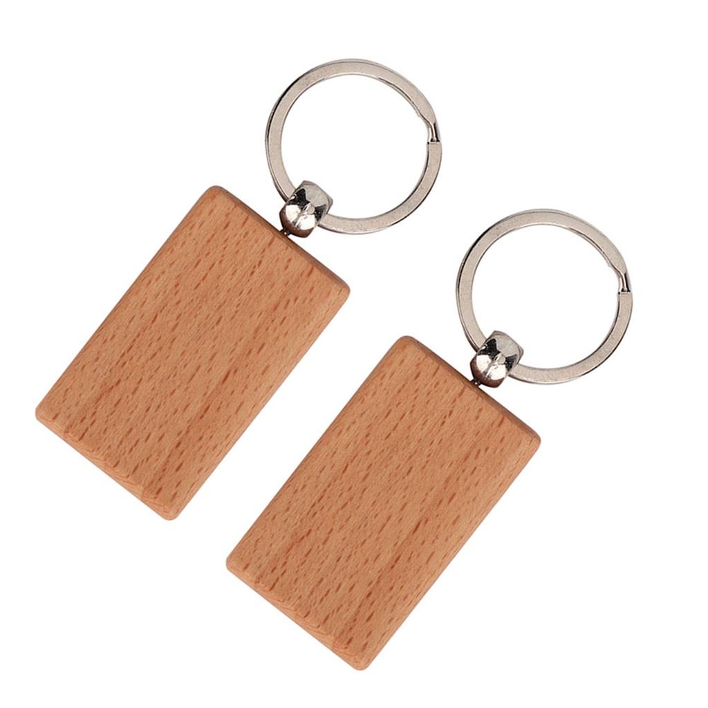 10PCS Beech Wood Key Chain Key   Keychains   Clothing Bag Decoration