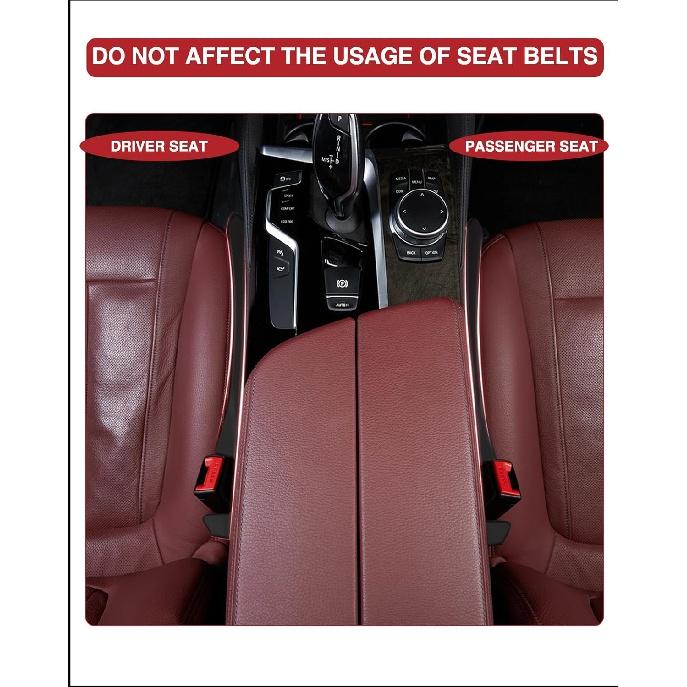 2 Pack Car Seat Gap Filler, Universal for Car SUV, Truck to Fill The Gap Between Seat and Console Crevice Blocker Stop Things from Dropping Black