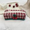 Cherry Lattice Cosmetic Bag Pen Bag Menstrual Bag Makeup Bag Travel Clutch Bag Sundry Storage Bag