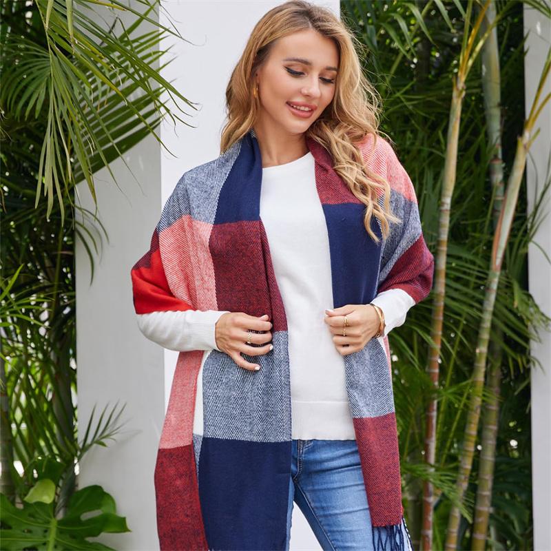 Luxury Brand Pashmina Shawl Scarf for Women Design Winter Cashmere Scarves Neckerchief Lady Warm Wrap Bufandas Echarpe Poncho