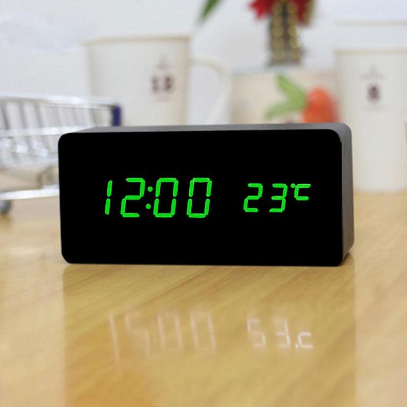 Desktop Simple Small Alarm Clock LED Clock Alarm Clock Sound Alarm Electronic Display Temperature Display Room Decoration Accessories
