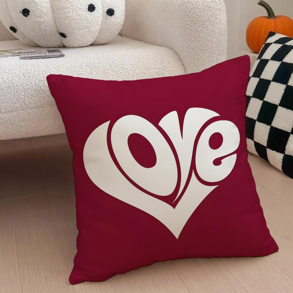 Heart Shape Cushion Cover Throw Pillow Cover Hidden Button Durable Polyester Chair Cushion
