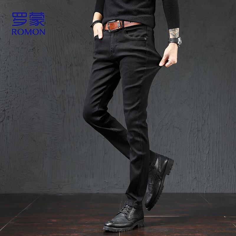 ROMON Men's Slim-fit Business Casual Jeans