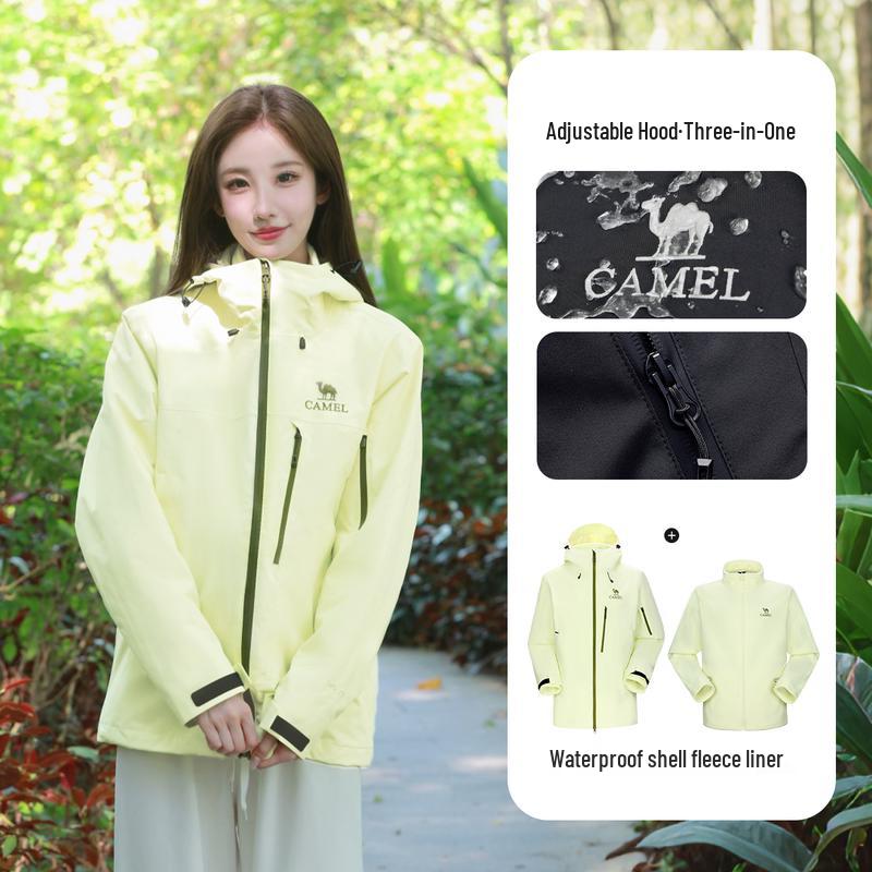 Camel 3-in-1 Outdoor Fleece-Lined Technical Jacket (Wang Junkai Edition)