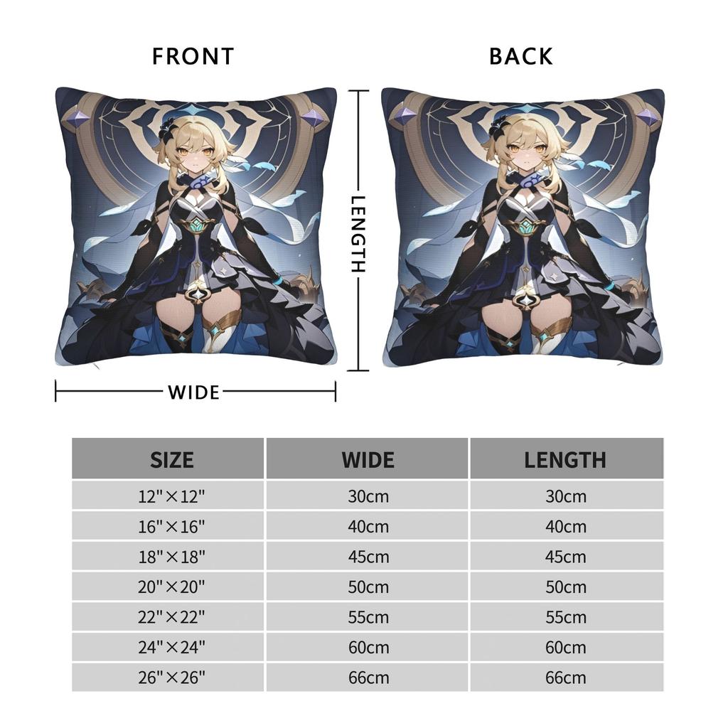 genshin impact game Pillow Cover Merchandise Printing Cushion Cover Decor Throw Pillow Case Cover Home Multi Size