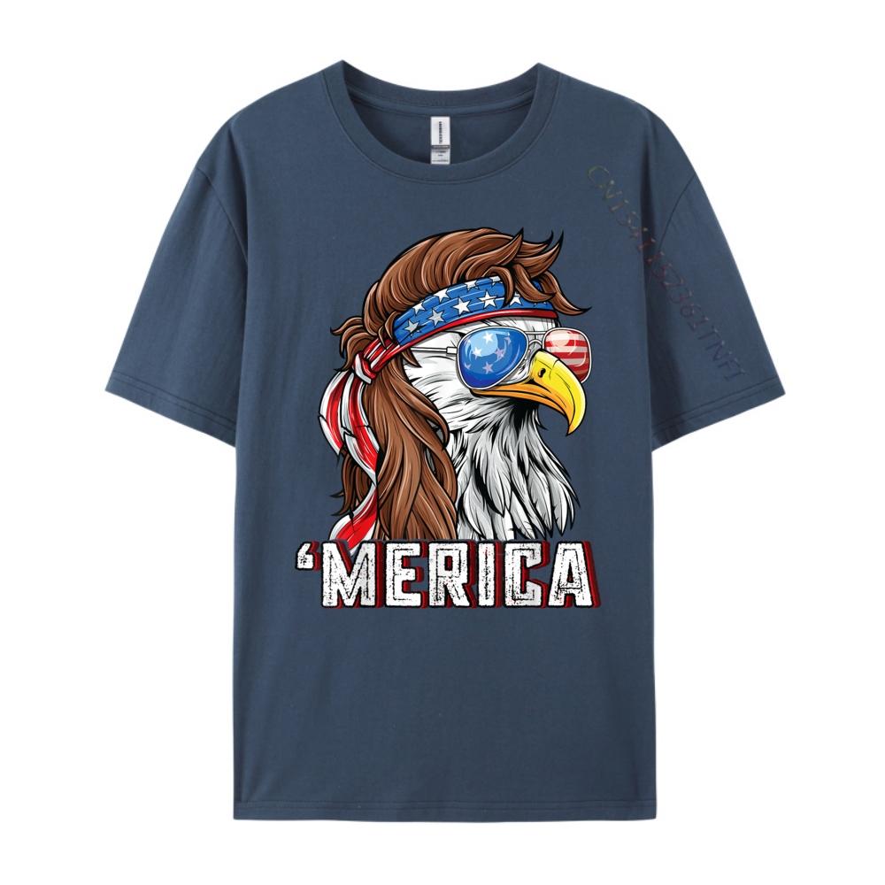Merica USA American Flag Patriotic 4th of July Bald Eagle Funny Shirts Camiseta Easter Day