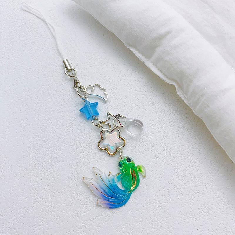Lovely Lucky Koi Mobile Phone Pendant Chain Sweet Keychain Women Bags Accessories Gift