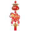 Gold Foil Embossing New Year Decorative Hangings Bell Pendant Chinese Style Festive Ornaments with Tassel Year of The Horse