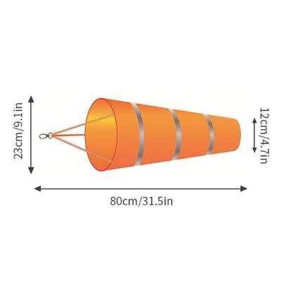 80 cm-es szélzsák kültéri szélirány-mérő fényvisszaverő övvel, időjárásjelzővel