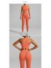 European & American Seamless Ribbed Yoga Suit: High-Intensity Running Fitness Vest & Bra Set