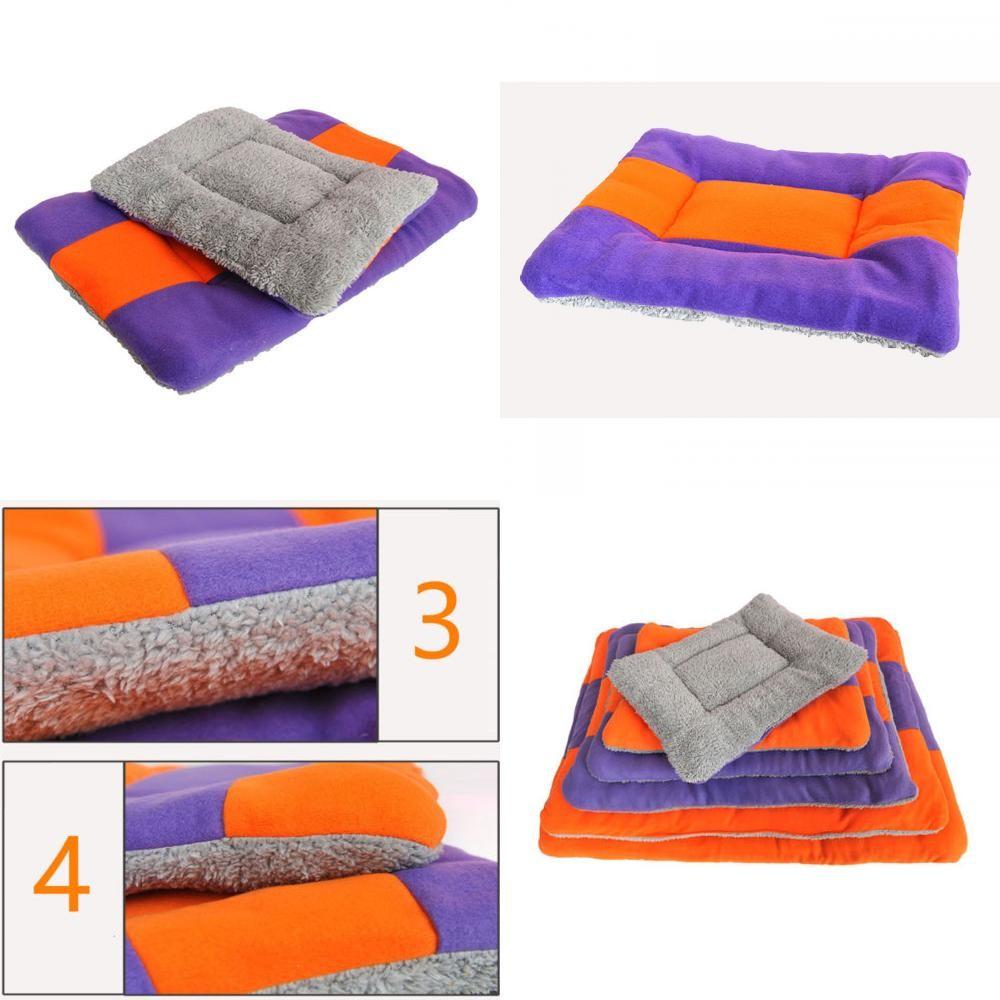 Pet Sleeping Pad With Flannel Cover And Pp Cotton Filling For Comfort And Warmth