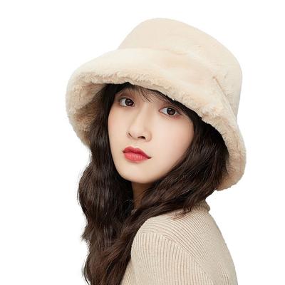 Rybářský klobouk dámský podzimní zimní plyšový klobouk do kbelíku korejská verze ležérní japonská móda silná kožešina teplý klobouk tovární velkoobchod