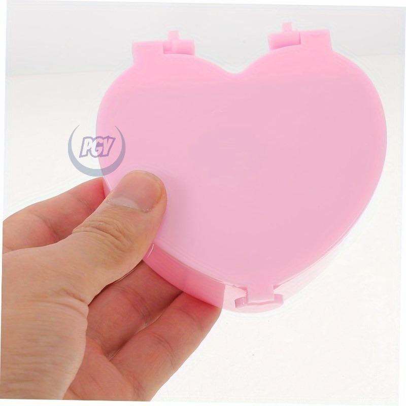 12pcs Heart Shaped Jewelry Boxes Portable Pocket Mirror Cute Plastic Storage Organizer for Rings Bracelets Small Jewelry Boxes