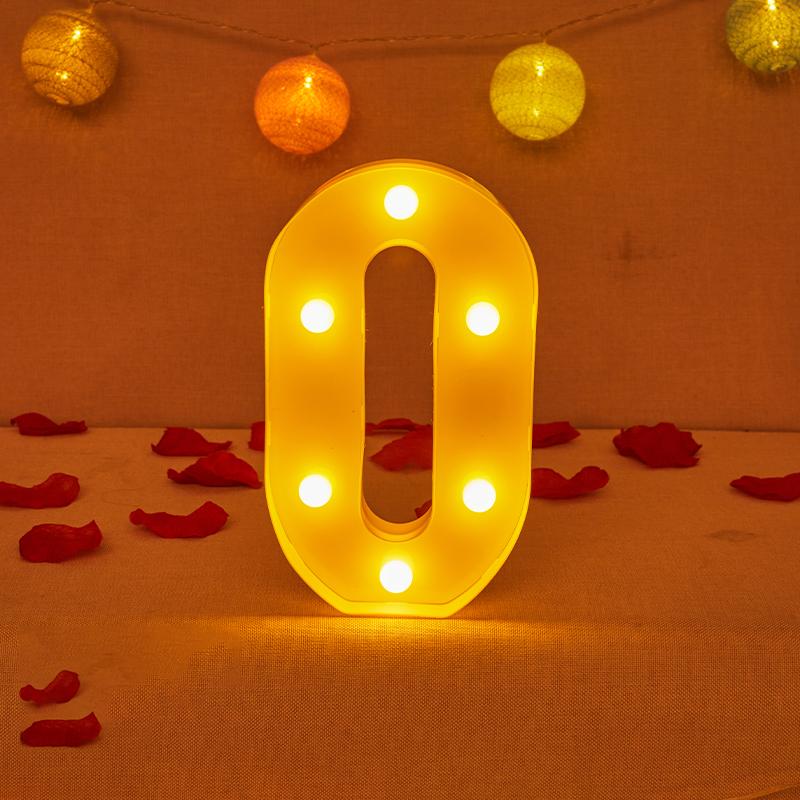 Alphabet Letter LED Lights Luminous Number Lamp Decor Battery Night Light for Home Wedding Birthday Christmas Party Decoration KTY