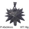 European and American Game-Themed Witcher Wolf Head Necklace - Titanium Steel Pendant for Men