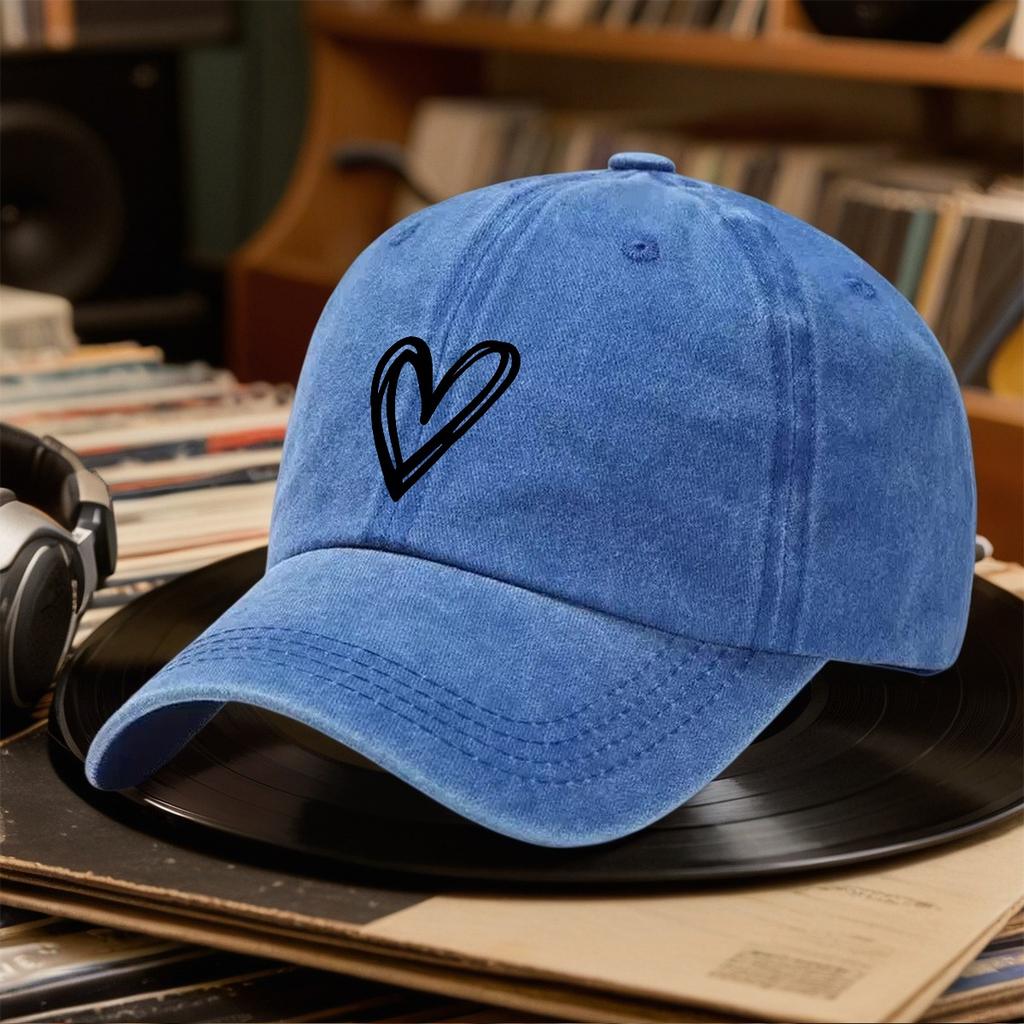 Heart Solid Coloran Heart Motif Baseball Cap Sports Hat Retro Versatile Couple Golf Outdoor Light Perfect Gift Choice Suitable F