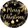 Metal Christmas Wall Art Snowflake Wreath Gold Black 8 Inch Outdoor Indoor Decor