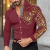 Men Long Sleeve Shirt With Metallic Print For Casual Wear And Spring Fashion