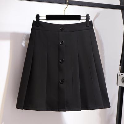 Extra Large Size Women's 2020 Summer New Slimming Button Pleated Skirt