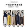 All-inclusive edge-washed Tencel linen wide-leg pants women's summer new drape and thin straight pants linen cotton casual trousers