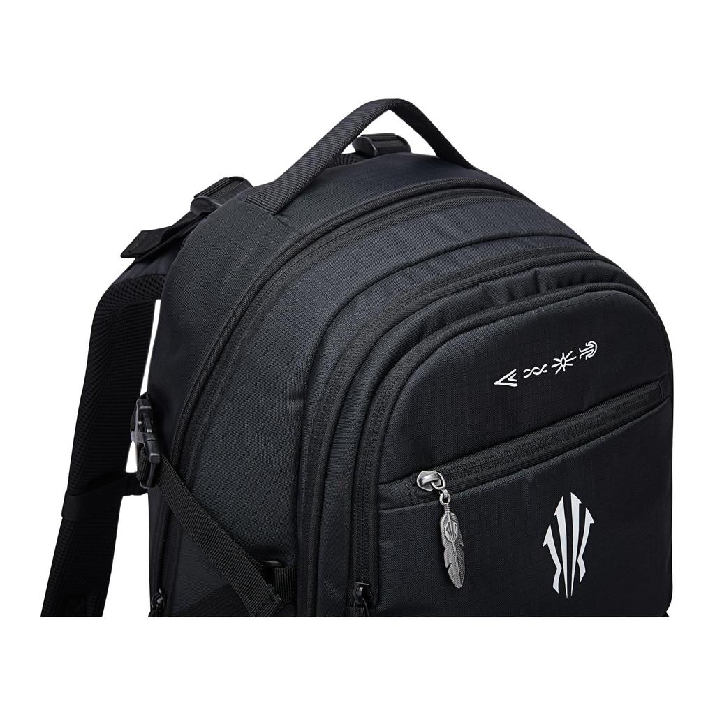 Anta KAI Team Printed Color Block Design Fabric Backpack Unisex Backpack Black 192531167D-1