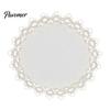 Romantic Simple Design Placemat White Lace Placemat, Foldable Soft Anti-Wrinkle Table Mat, Heat Hollow Mat Resistant Non-Yellowing Durable Dining